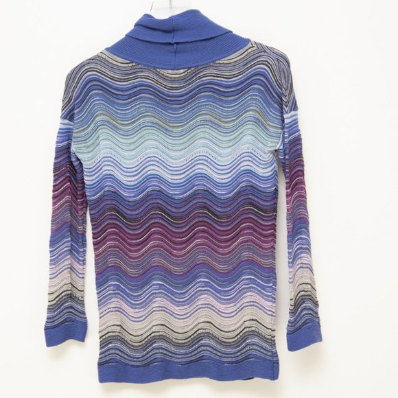 M Missoni Wavy Sweater Knit Dégradé Pattern Italian Metallic Blue Purple 4 - Picture 2 of 8